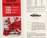 Lufthansa Europacar Tour Car Rental Brochure 1960&#39;s - $13.86