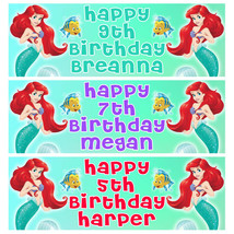 LITTLE MERMAID Personalised Birthday Banner - Ariel Birthday Party Banner - $5.42