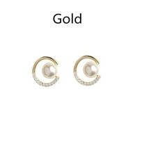 Trendy Fashion Women  Gold Color Exquisite  Round C-shaped Stud Earrings for Wom - £10.50 GBP