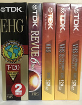 New Lot Of 6 TDK Superior Premium Quality EHG 6 Hr VHS Tapes - £10.41 GBP
