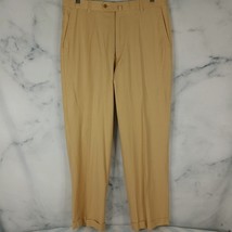 ANTAS Foundation Pants 37/31.5 dress gold tan golf pants wool/spandex - $19.28