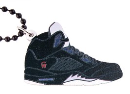 Good Wood NYC Metallic 5 Sneaker Necklace Black/Silver Fire Red V Shoe K... - $257.90 MXN