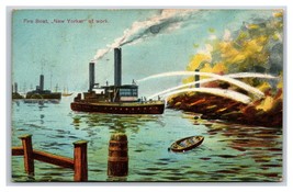 Fire Boat New Yorker New York City New York NY 1909 DB Postcard P26 - £3.52 GBP