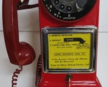 Automatic Electric Three Slot Red Pay Telephone 1950&#39;s Operational Red C... - $1,084.05