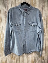 Untuckit Men Shirt XL Light Blue Denim Button Up Cotton Pockets B59 - £23.87 GBP