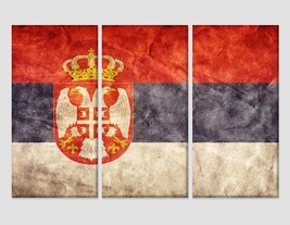 Serbia Flag Canvas Print Serbia Wall Art Serbia Canvas Art Serbian Decor Large F - £39.16 GBP