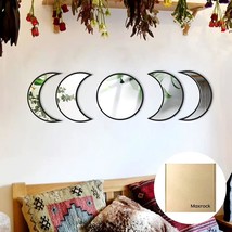 5 Pc. Scandinavian Natural Acrylic Wall Decorative Mirror Bohemian Moon Mirror - $35.94