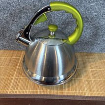 MDC Housewares Stainless Steel Whistling Tea Kettle Lime Green Handle - £18.07 GBP