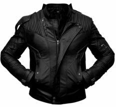 Guardians of the Galaxy Star Lord Chris Pratt Black Leather Jacket - £84.53 GBP+