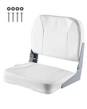 VEVOR Boat Seat Low Back Folding Sponge Waterproof PVC Leather White - $45.99