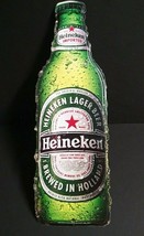 Heineken Bottle Beer Embossed Metal Tin Advertising Sign 7.5&quot;w x 23&quot;h 1999 - £39.22 GBP