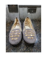 Zigi Soho Ballet Flats Shoes Womens Size 8M Taupe Suede Gold Metal Plate... - $32.49 CAD