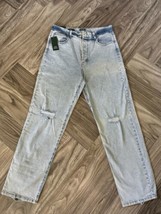 Wild Fable womens super-high rise distressed straight jeans Light Wash 1... - $23.38