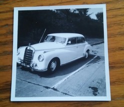 015 Vintage B&amp;W Photograph Mercedes Limo 4 Door Automobile Car White Velox - £4.71 GBP