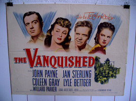VANQUISHED, THE-JOHN PAYNE-JAN STERLING-1953-HALF SHEET VG - £32.44 GBP