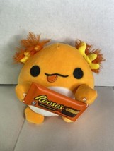 Snackles Albie Axolotl ZURU 5in Soft Stuffed Plush Holding Reeses Candy Toy - £19.78 GBP