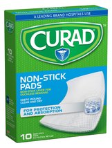 Curad Non-Stick Pads, 3 Inches X 4 Inches 10 Count - £4.54 GBP