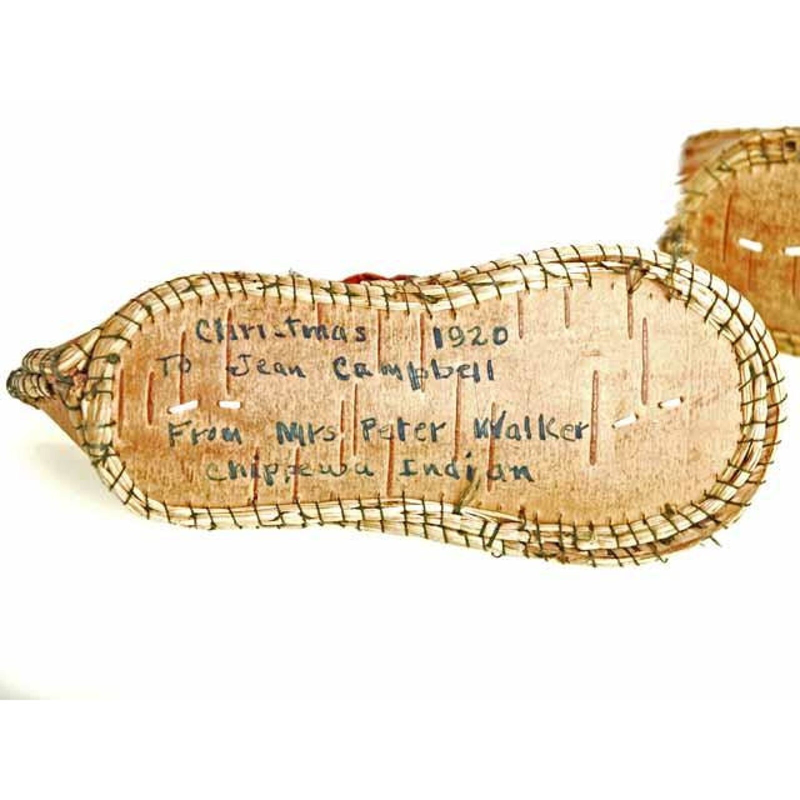 Rare Antique Childrens/ Babies Shoes Chippewa Indian Bark 1920's Item image 6