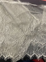 3 yards gray eyelash wide polyester lace trim 11” - £5.23 GBP