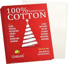 Business Paper Made Entirely Of Cotton, Measuring 8 1/2 X 11, Starch Sheets. - $37.99