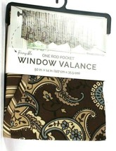 Ellery Holdings Reversible Rod Pocket Window Valance Drexel Chocolate 50&quot;W 14&quot;L - £13.48 GBP