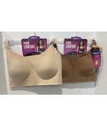 2-Pack MAIDENFORM Pure Comfort Pullover Bralette DM7676 NUDE/CARAMEL SMA... - $25.00