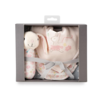 The Little Linen Company Rattle &amp; Baby Bib Gift Set Ballerina Bunny - £84.77 GBP