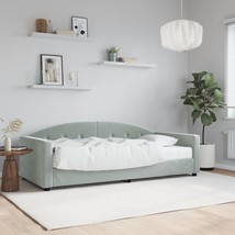 Daybed with Mattress Light Grey 90x190 cm Velvet - £249.95 GBP