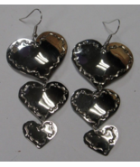 New 2-1/2&quot; Valentine 3 Heart Earrings in Nickel Silver Swirl Design C Jo... - $940.64 MXN