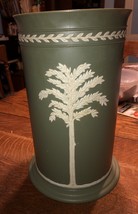 Vintage FESCO M-606 Wedgewood Green Plastic Waste Basket Trash Can 14&quot; Tall USA - £19.62 GBP