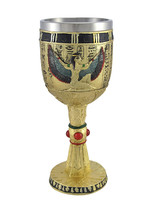 Zeckos Egyptian Winged Isis Golden Wine Goblet 6 oz. - £17.90 GBP