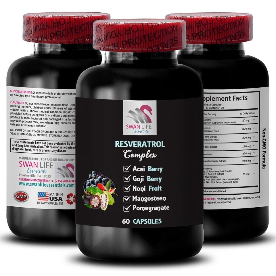 Pomegranate Fruit - RESVERATROL COMLEX - Nutrient combination 1 Bottle 6... - $17.96