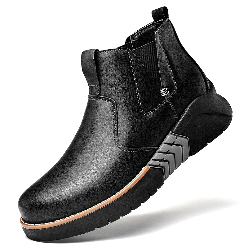 Leather shoes men winter new men&#39;s snow boots, leisure warm boots, old m... - $95.93