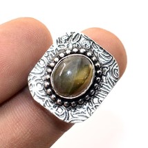 Blue Fire Labradorite Gemstone Handmade Fashion Ring Jewelry 7.75&quot; SA 5381 - £3.15 GBP