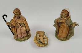 Euromarchi Holy Family Nativity Set Jesus Mary Joseph Manger 3.5&quot; - £15.81 GBP