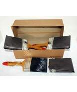 3- Vintage Rubberset # 223 Wood Handled 4&quot; Wall Paint Brushes + Box ~ 19... - $99.99