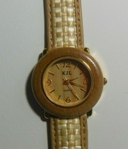 Vintage KJL Ladies Quartz Watch Genuine Leather Strap Rare - $54.45