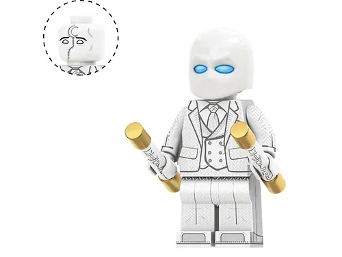 Building Custom Mr. Moon Knight Marvel TV Show Season 2 Minifigure  - £6.16 GBP