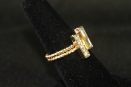 Cookie Lee Ring (New) Crystal Set Of 2 Gold - Sz 8 - 19048 - $21.56