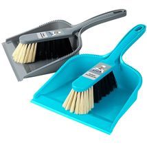 Elegant Dustpan and Brush Set in Blue &amp; Grey - Pack of 2 for Effortless ... - $59.35