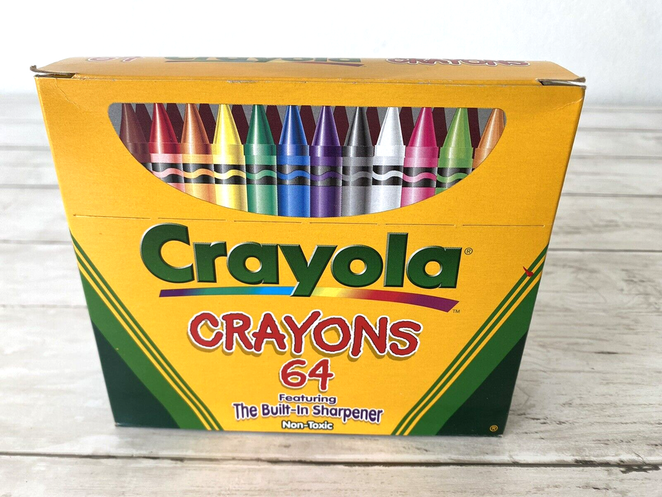 1999 Crayola Crayons Binney & Smith 64 Pack Built-In Sharpener Retired Dandelion - $23.33