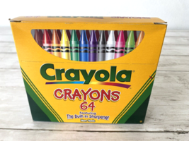 1999 Crayola Crayons Binney &amp; Smith 64 Pack Built-In Sharpener Retired D... - £18.24 GBP