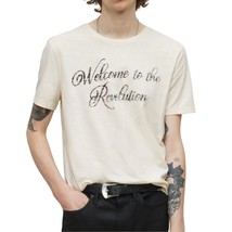 John Varvatos Men's Welcome To The Revolution Graphic Print Crew T-Shirt Ecru - £54.58 GBP