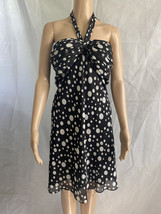 Black and white polka dot halter dress size 9/10 - £11.69 GBP