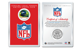 Denver Broncos Nfl Helmet Jfk Half Dollar U.S. Coin w/ Nfl Display Case Licensed - £7.40 GBP