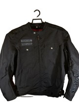 Street and Steel Armored Motorcycle Jacket Mens Medium Black Zipped Pock... - £79.15 GBP