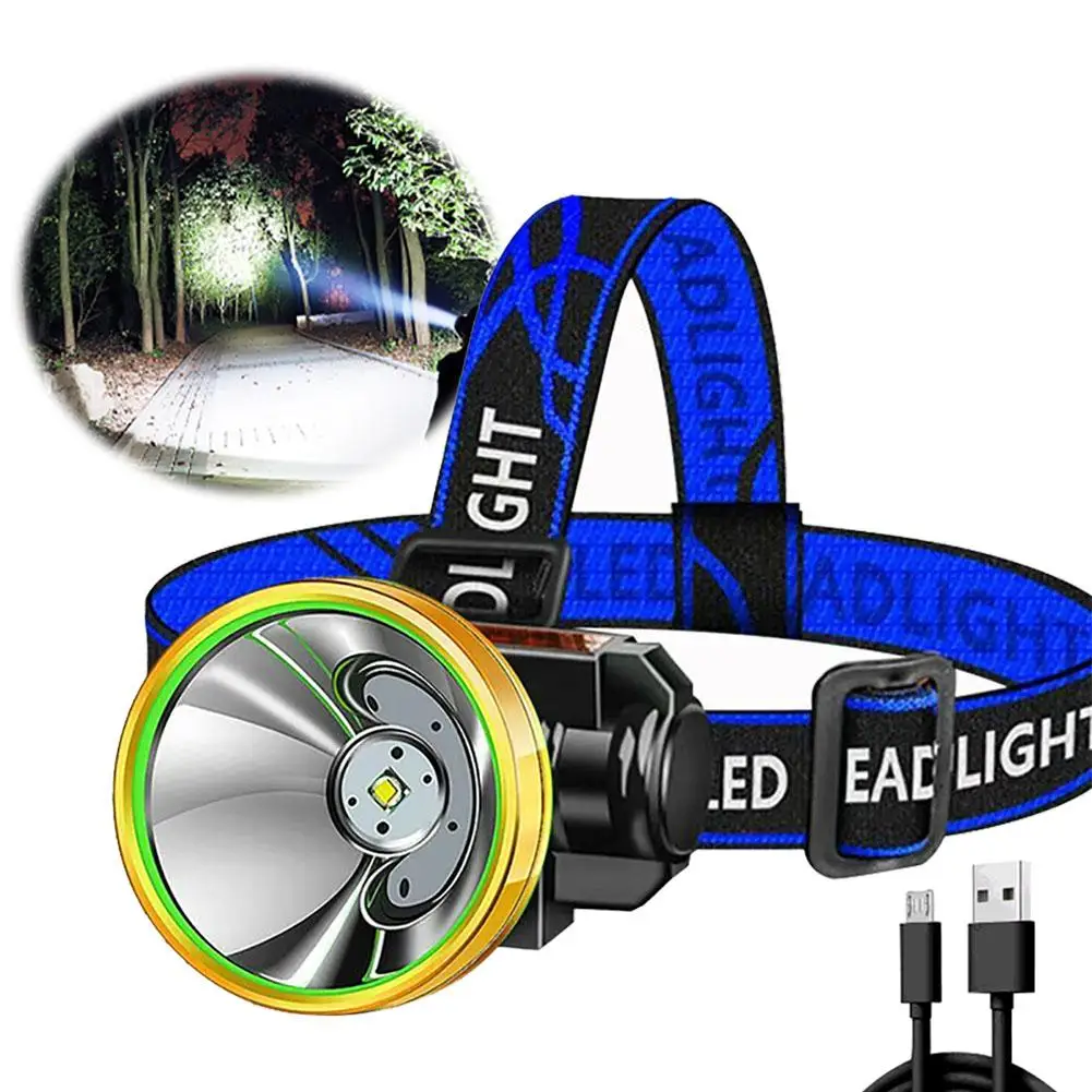 Portable Led Headlamp Rechargeable Waterproof Super Bright Head-mounted - £10.67 GBP