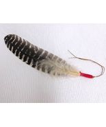 Native American Made Sacred Prayer Feather with Red Wrap - £20.35 GBP