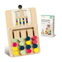 Montessori Wood Slide Puzzle, Colour &amp; Shape Matching, Educational Maths Wooden - £12.53 GBP