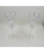 Rogaska Crystal Taper Candle Holders Richmond Pattern Pair Handmade Yugo... - £31.34 GBP
